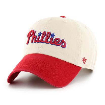 PHILADELPHIA PHILLIES COOPERSTOWN BALLPARK SCRIPT SHOT '47 CLEAN UP